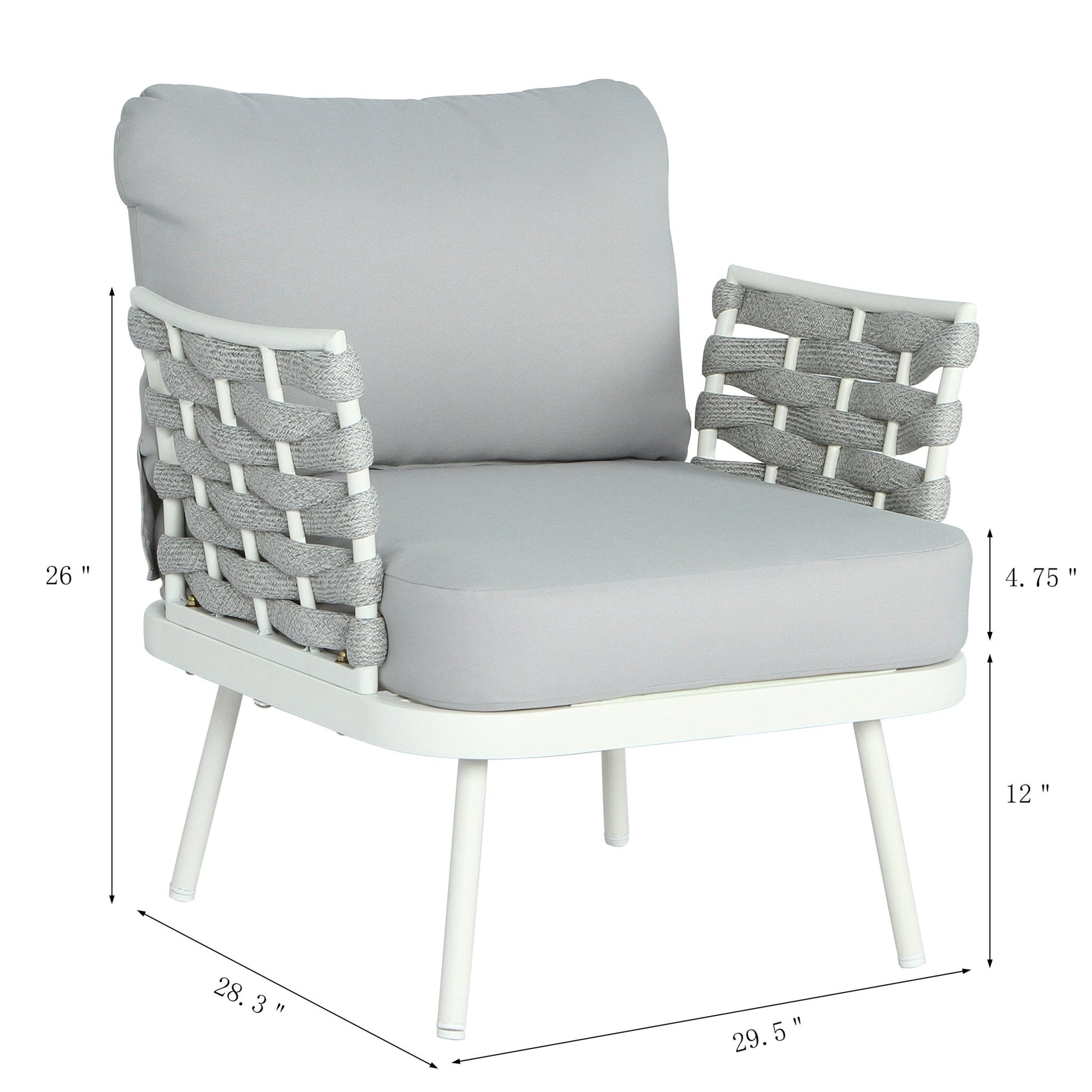 Modern Outdoor Rope Club Chair Set with Cushions | 2 Piece Patio Seating Set - 1st Choice Furniture Direct