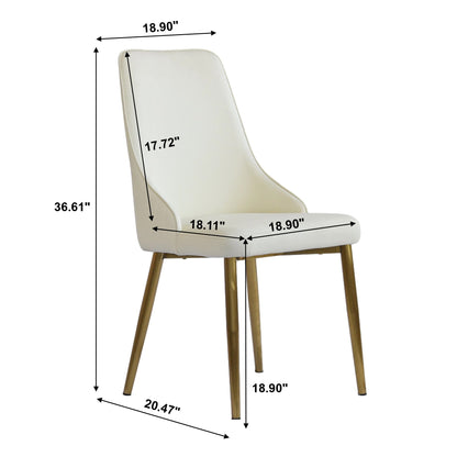 Modern PU sponge - filled dining chair, solid wood metal legs, suitable for restaurants, living rooms and rooms - (Set of 2) - 1st Choice Furniture Direct