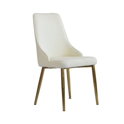 Modern PU sponge - filled dining chair, solid wood metal legs, suitable for restaurants, living rooms and rooms - (Set of 2) - 1st Choice Furniture Direct