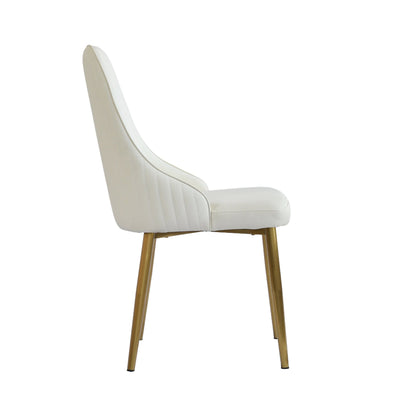 Modern PU sponge - filled dining chair, solid wood metal legs, suitable for restaurants, living rooms and rooms - (Set of 2) - 1st Choice Furniture Direct