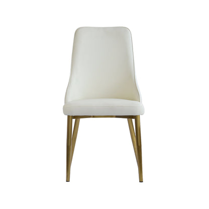 Modern PU sponge - filled dining chair, solid wood metal legs, suitable for restaurants, living rooms and rooms - (Set of 2) - 1st Choice Furniture Direct