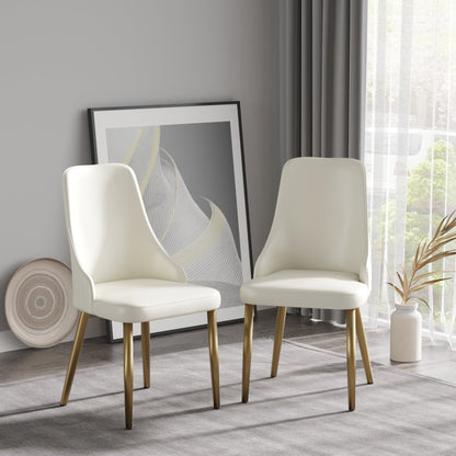 Modern PU sponge - filled dining chair, solid wood metal legs, suitable for restaurants, living rooms and rooms - (Set of 2) - 1st Choice Furniture Direct