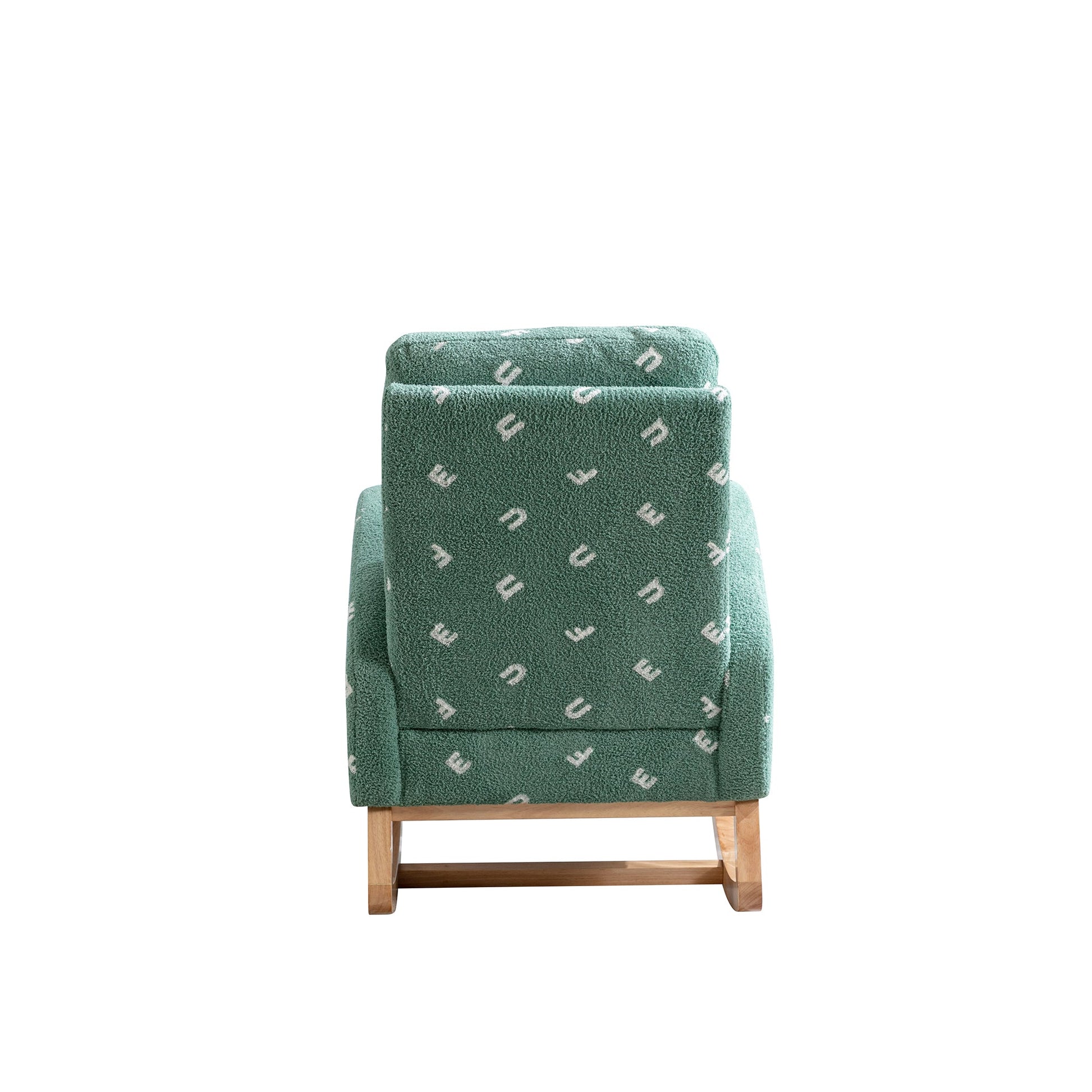 Modern Rocking Chair for Nursery, Mid Century Accent Rocker Armchair with Side Pocket, Green Boucle, 26.8'W - 1st Choice Furniture Direct