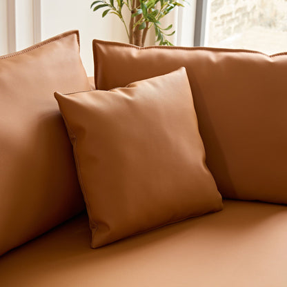 Modern Sectional curved Sofa Couch for Living Room,Upholstered 5 - Seat Sofa Couch Eco - leather Couch Set for Apartment Office,Orange - 1st Choice Furniture Direct