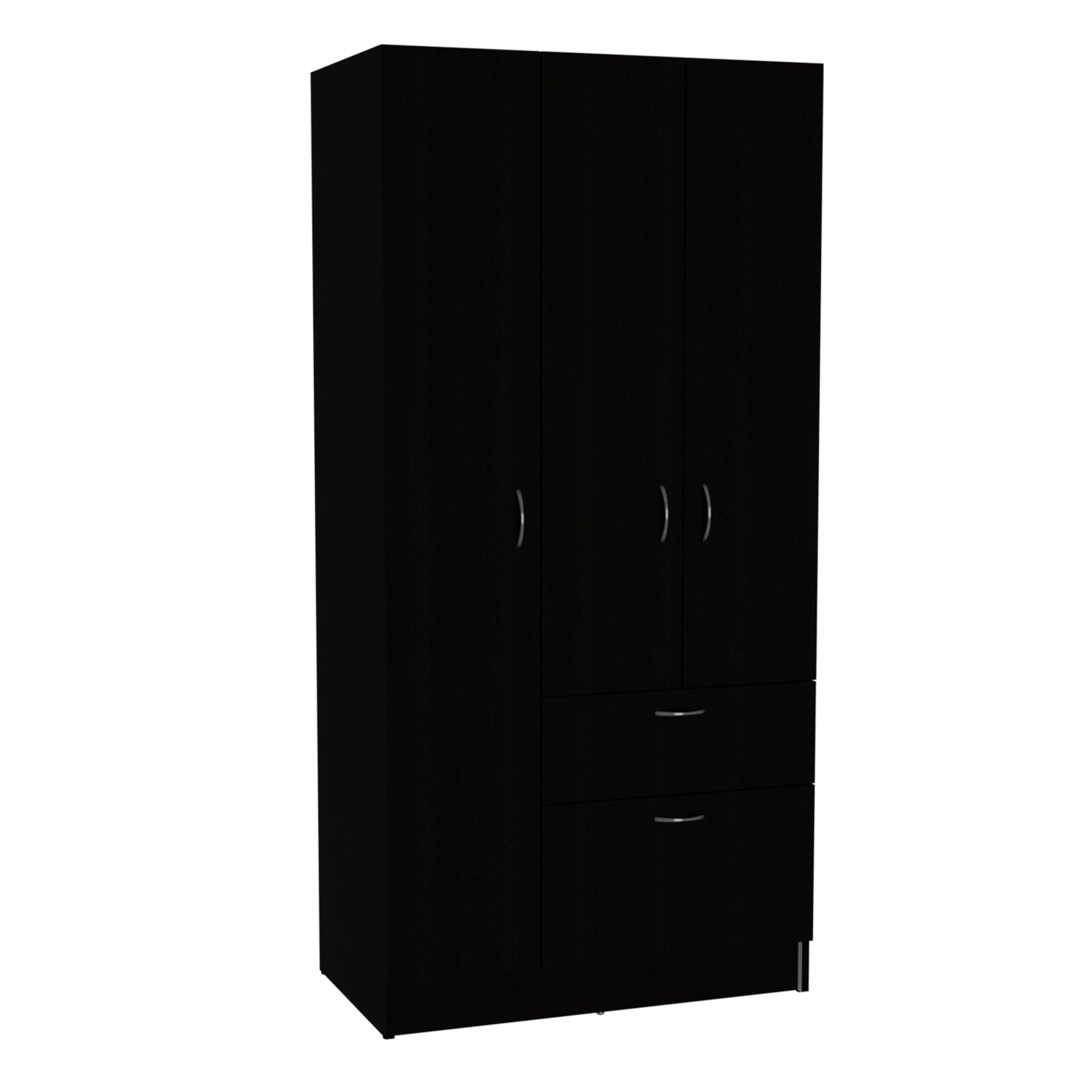 Modern Storage Armoire Wardrobe Cabinet with Drawer and Hanging Rod - 1st Choice Furniture Direct