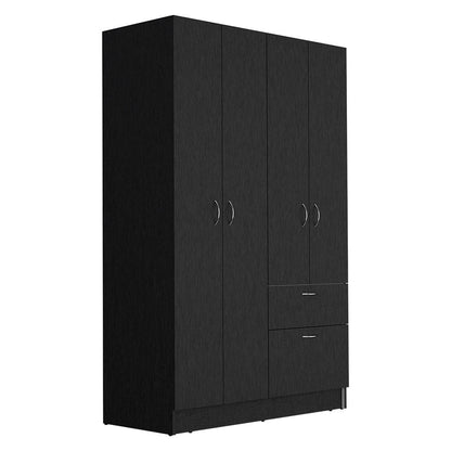 Modern Storage Cabinet Wardrobe with Hanging Rod & Drawer – Multicolor Armoire - 1st Choice Furniture Direct