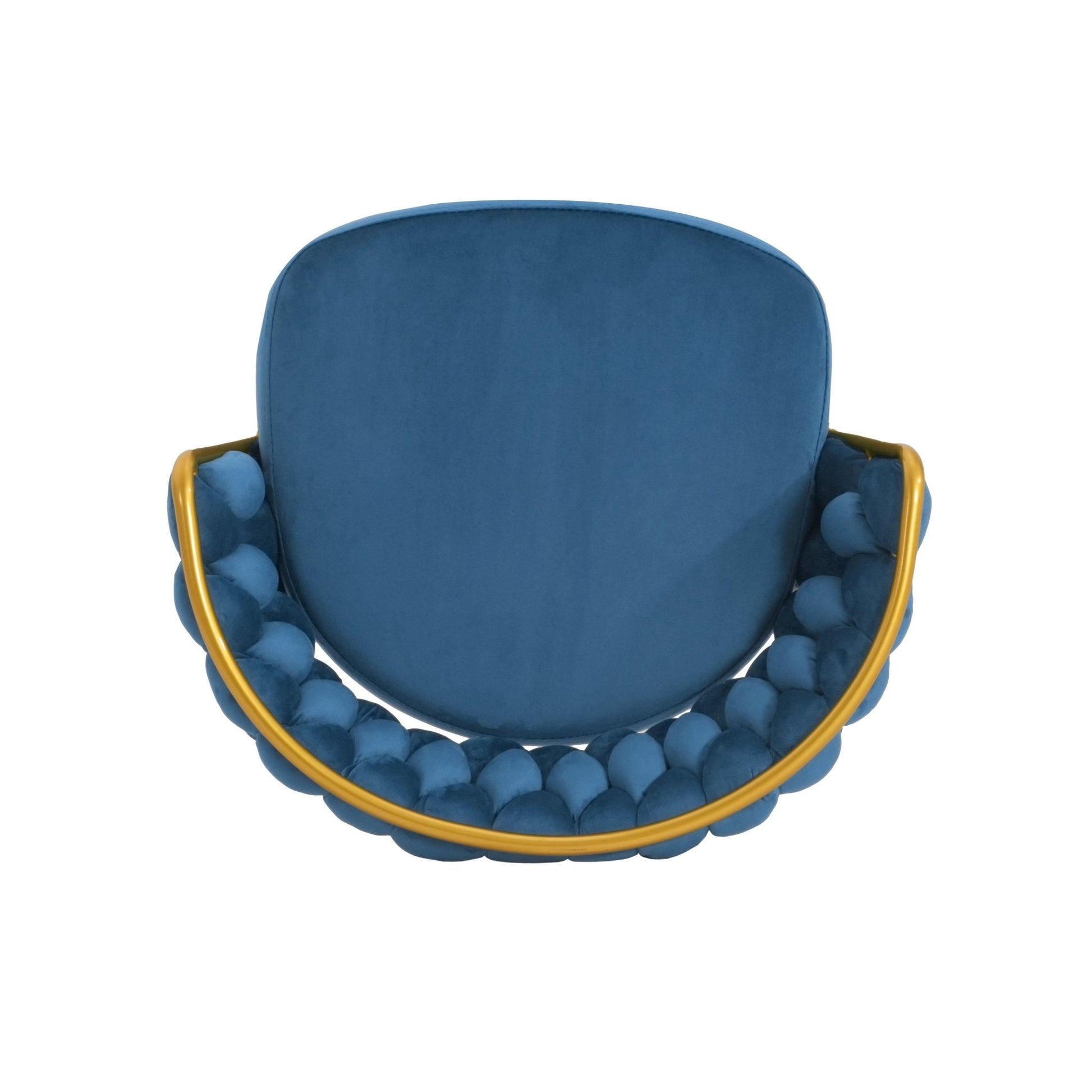 Modern Swivel Counter Height Bar Stools Set of 2 with Hand - Woven Backrest, Blue, Metal & Polyester, 31.5 Inch - 1st Choice Furniture Direct