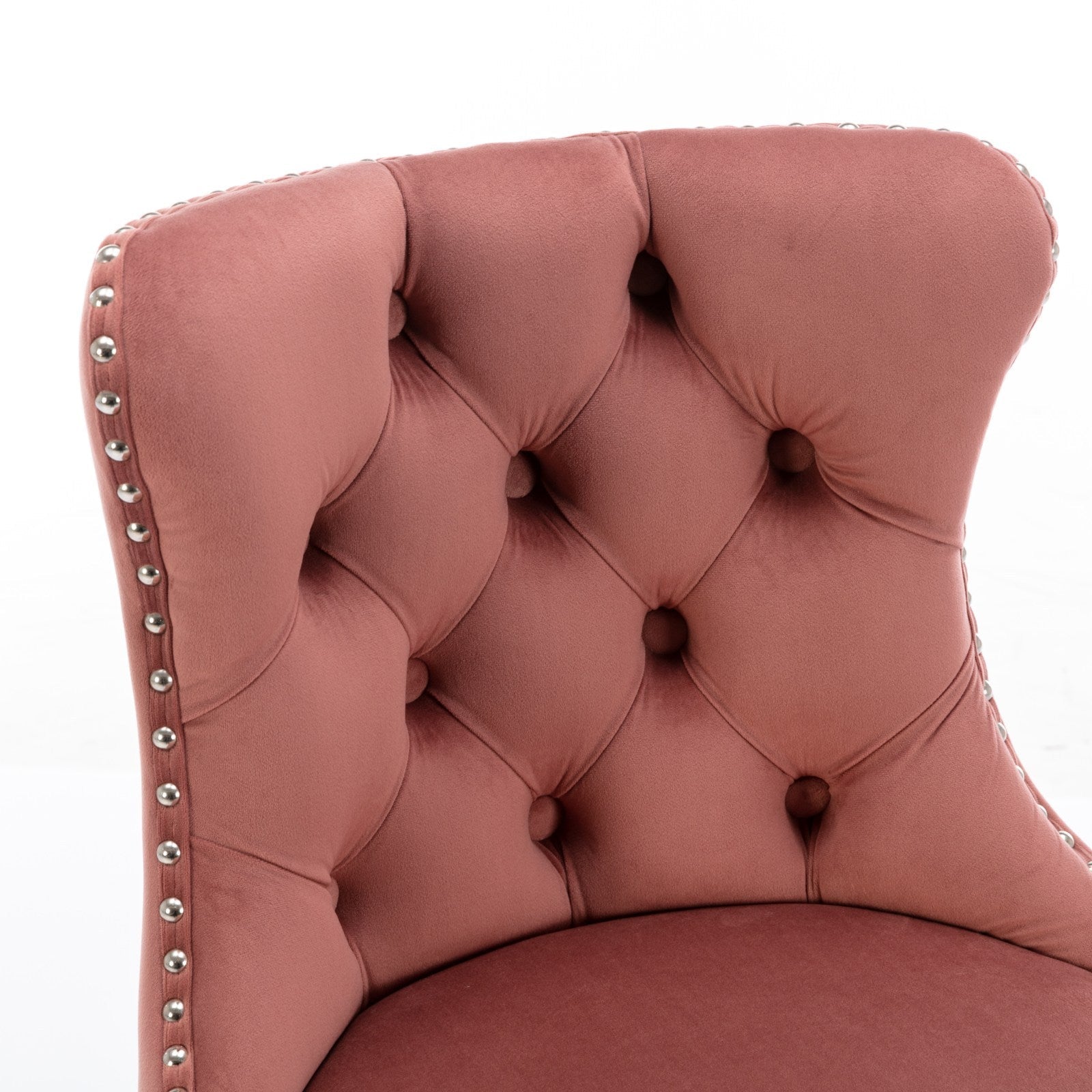 Modern Velvet Swivel Barstools with Adjustable Seat Height and Chrome Base, Pink, Set of 2 - 1st Choice Furniture Direct