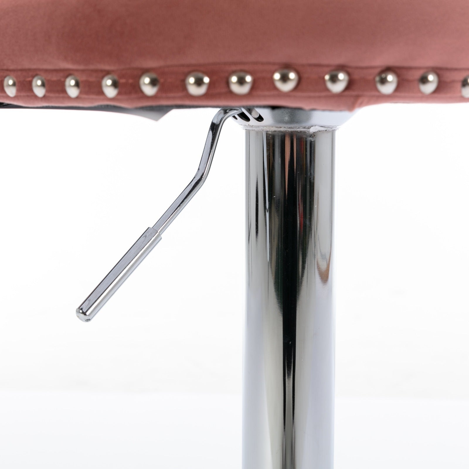 Modern Velvet Swivel Barstools with Adjustable Seat Height and Chrome Base, Pink, Set of 2 - 1st Choice Furniture Direct