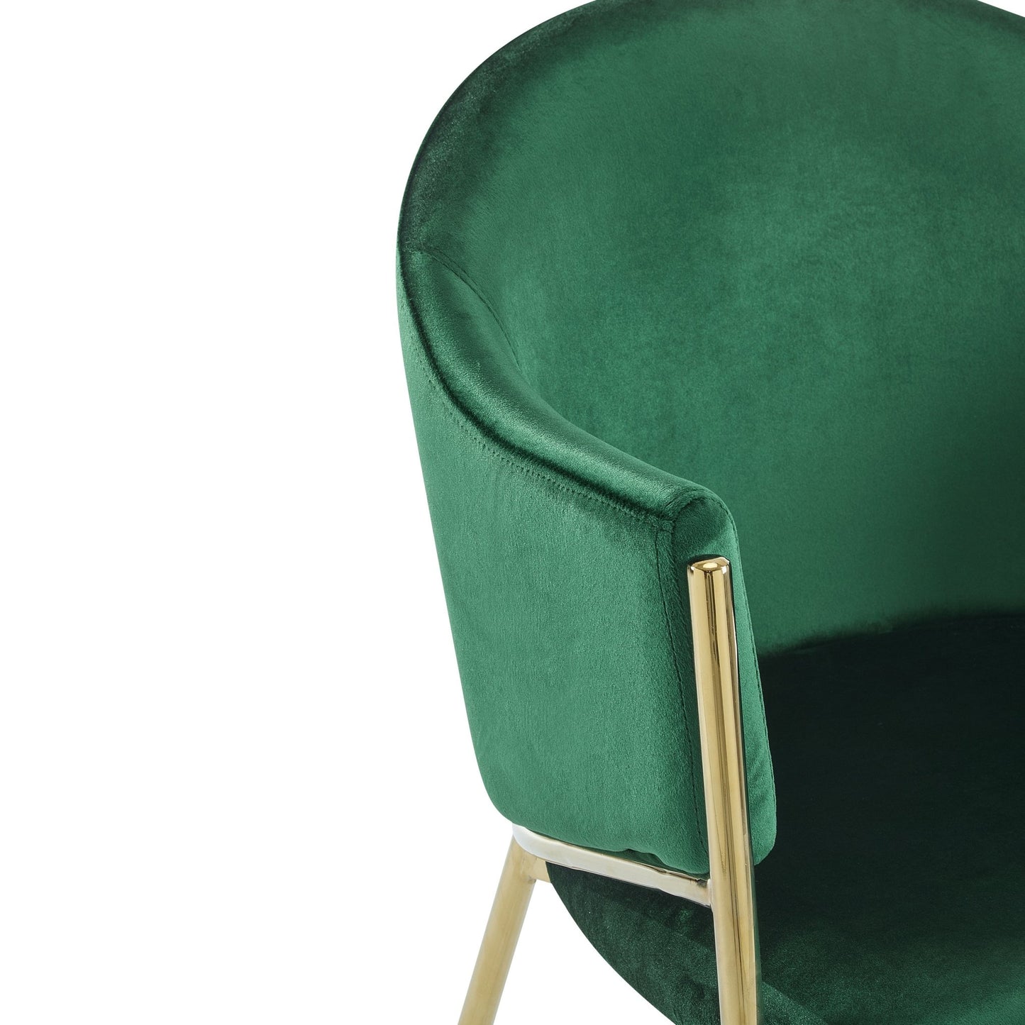 Modern Velvet Upholstered Dining Chair with Gold Metal Frame in Emerald and Gold - 1st Choice Furniture Direct