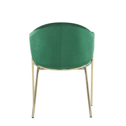 Modern Velvet Upholstered Dining Chair with Gold Metal Frame in Emerald and Gold - 1st Choice Furniture Direct