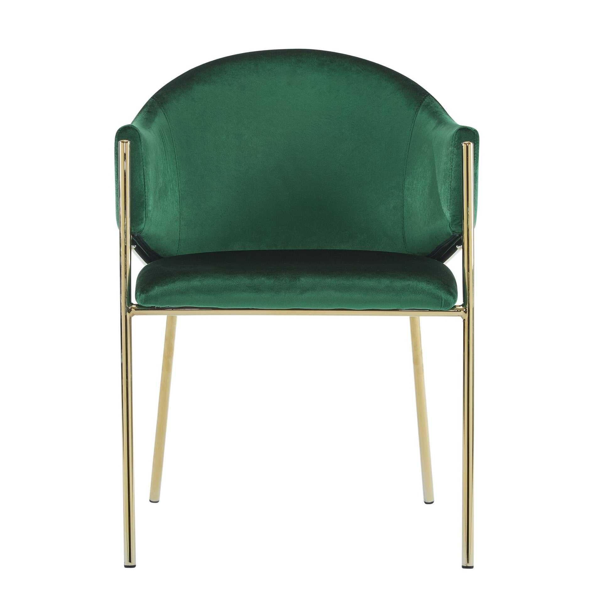 Modern Velvet Upholstered Dining Chair with Gold Metal Frame in Emerald and Gold - 1st Choice Furniture Direct