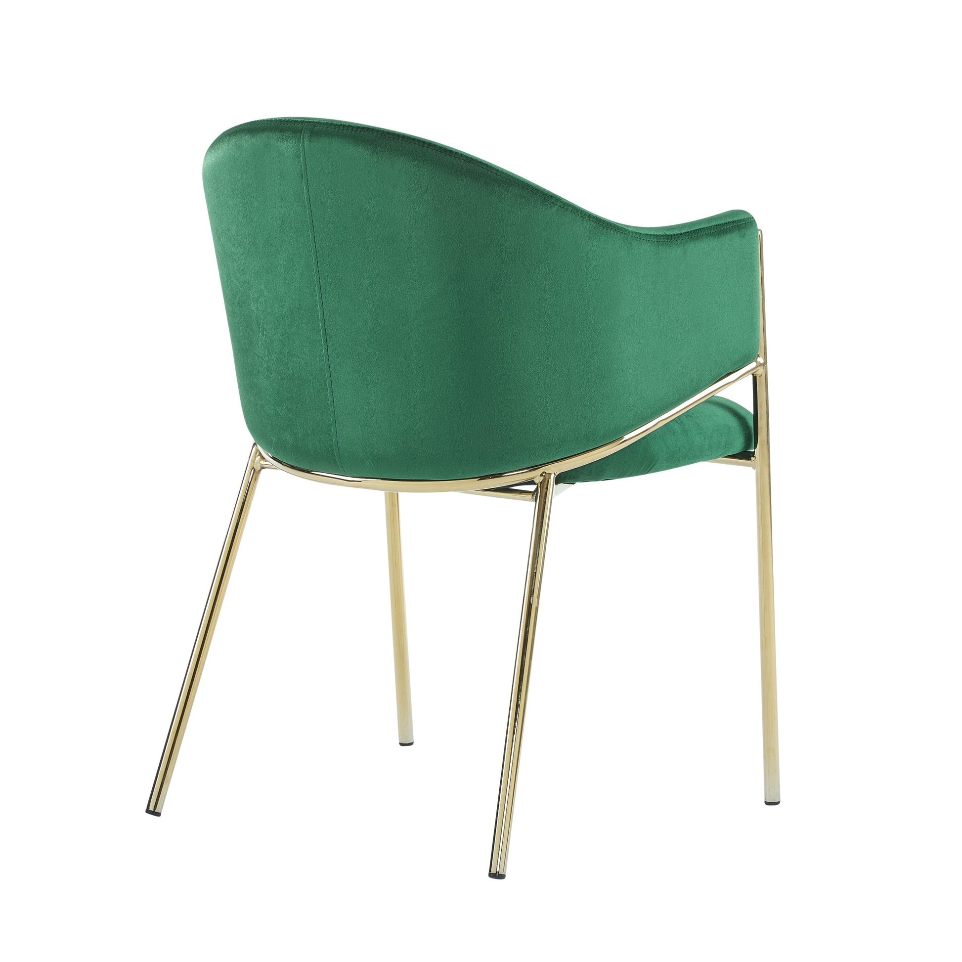 Modern Velvet Upholstered Dining Chair with Gold Metal Frame in Emerald and Gold - 1st Choice Furniture Direct