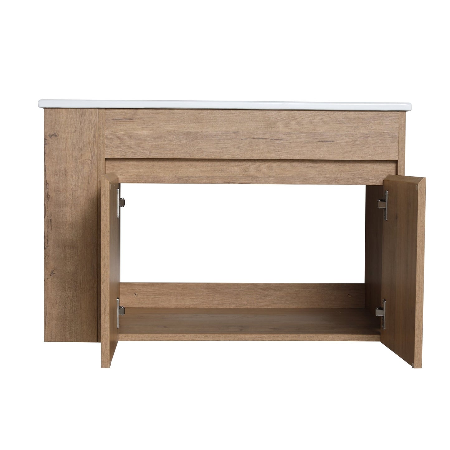 Modern Wall - Mounted Bathroom Vanity with Sink and Storage Rack, Soft Close Doors, Imitative Oak Plywood, 30 Inches - 1st Choice Furniture Direct