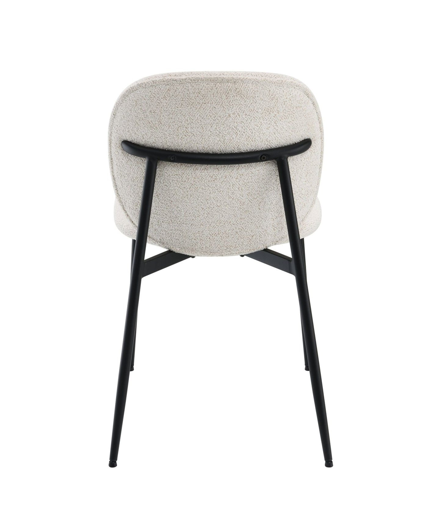 Modern White Boucle Dining Chair | Upholstered Accent Side Chair - 1st Choice Furniture Direct