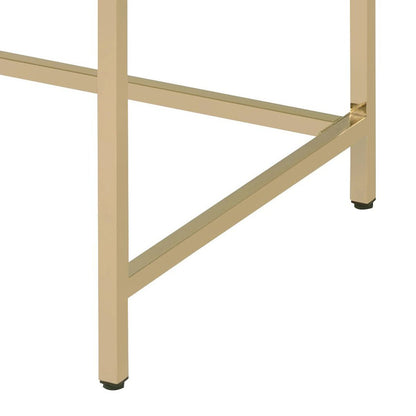 Modern White High-Gloss Writing Desk with Gold Metal Legs - 1st Choice Furniture Direct