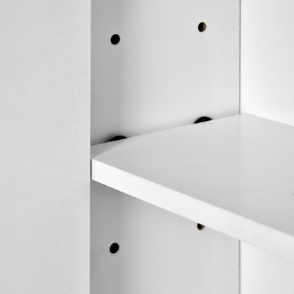 Modern White Wall - Mounted Bathroom Medicine Cabinet with Mirror, 29'' x 28'' Storage Cabinet with Adjustable Shelves and Towel Bar, MDF and Glass Construction - 1st Choice Furniture Direct