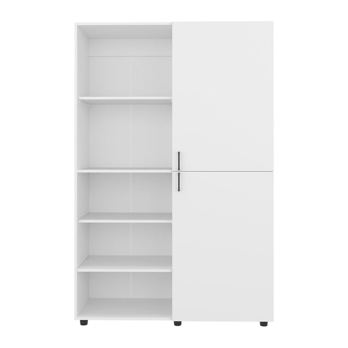 Modern White Wardrobe Cabinet with Hanging Rod & Shelves - 1st Choice Furniture Direct