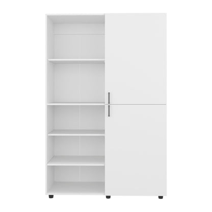 Modern White Wardrobe Cabinet with Hanging Rod & Shelves - 1st Choice Furniture Direct