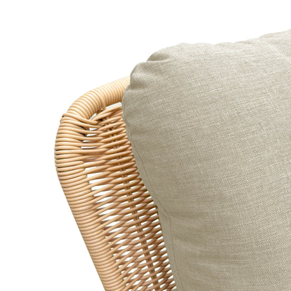Modern Wicker Rocking Chair with Cushions | Beige Indoor/Outdoor Accent Chair with Wooden Frame - 1st Choice Furniture Direct