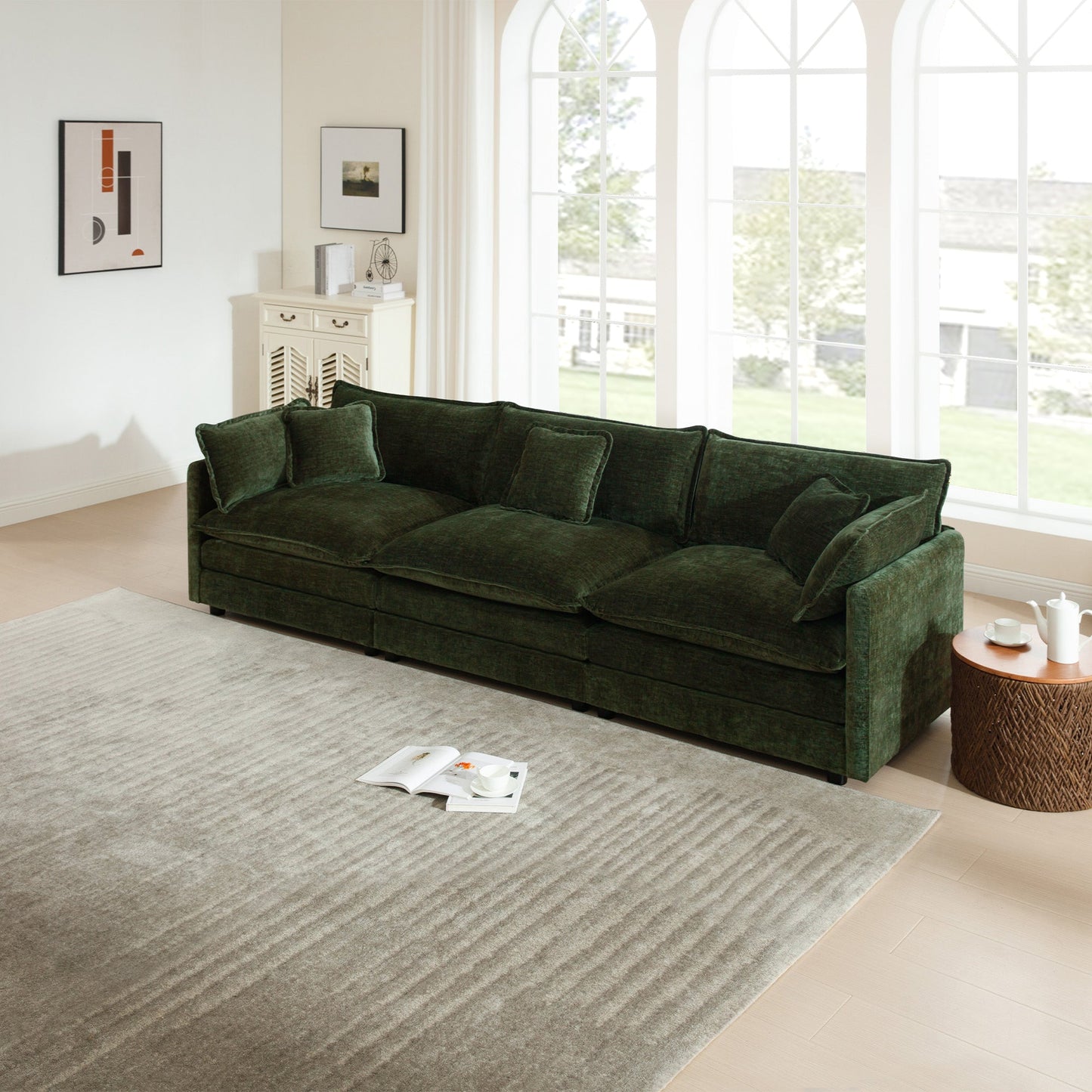 Modular 3 - Seater Chenille Sofa | Expandable Sectional Couch for Living Room - 1st Choice Furniture Direct