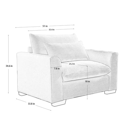 Modular Corduroy Sectional Sofa | Convertible Cloud Couch - 1st Choice Furniture Direct