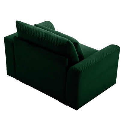 Modular Corduroy Sofa Chair – Green 1-Seater Convertible Sectional Sofa for Living Room - 1st Choice Furniture Direct