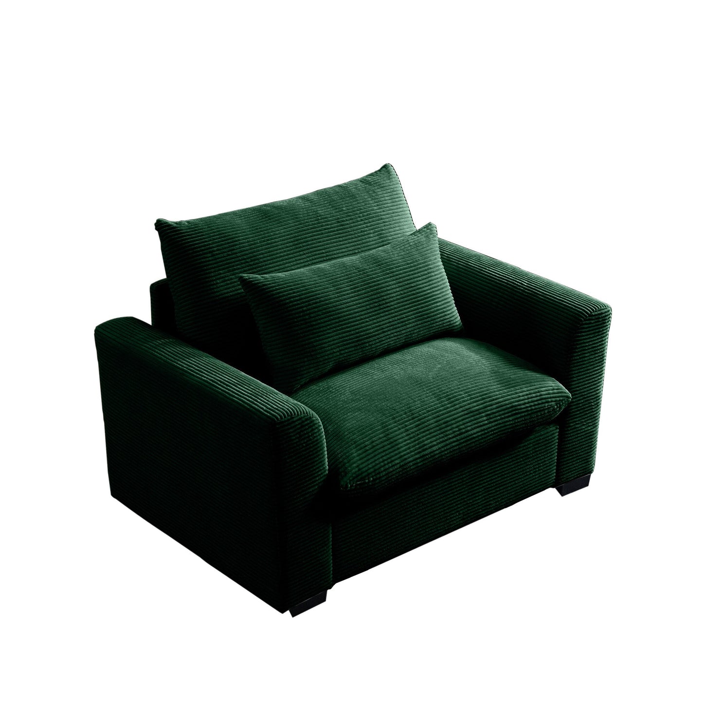 Modular Corduroy Sofa Chair – Green 1-Seater Convertible Sectional Sofa for Living Room - 1st Choice Furniture Direct