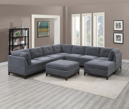 Modular Living Room Furniture Ottoman Ash Chenille Fabric 1pc Cushion Ottoman Couch - 1st Choice Furniture Direct