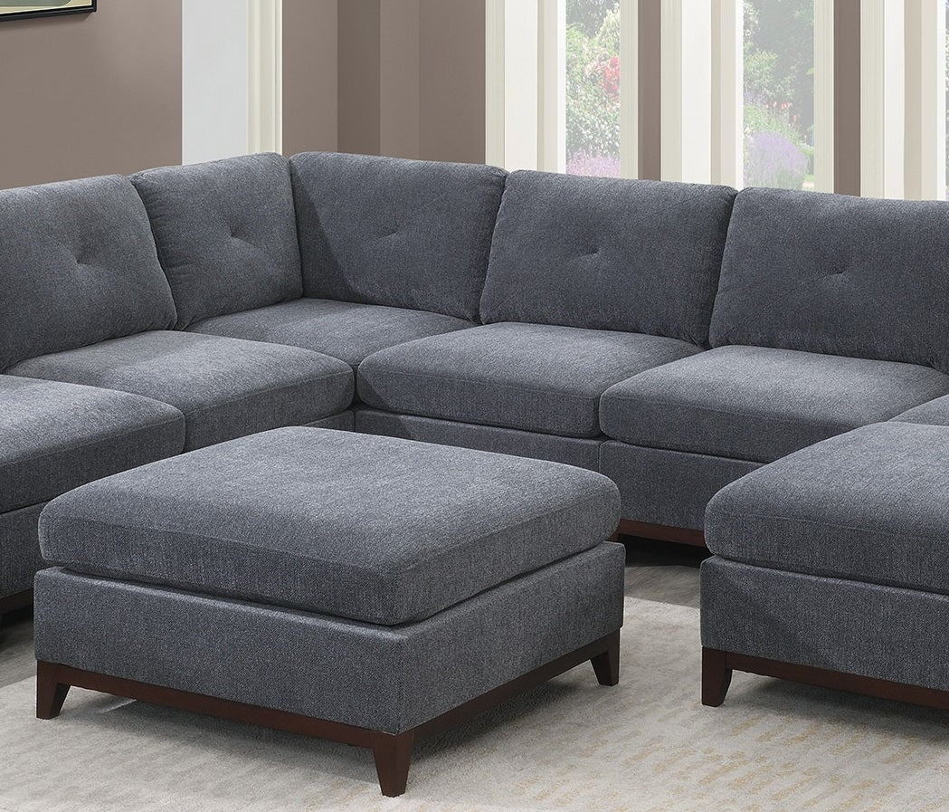 Modular Living Room Furniture Ottoman Ash Chenille Fabric 1pc Cushion Ottoman Couch - 1st Choice Furniture Direct