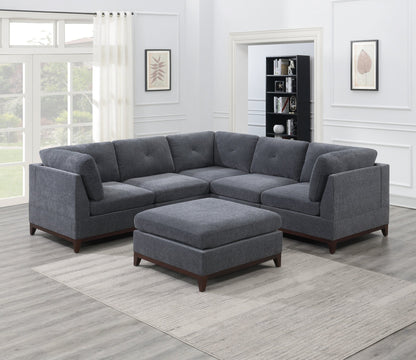 Modular Living Room Furniture Ottoman Ash Chenille Fabric 1pc Cushion Ottoman Couch - 1st Choice Furniture Direct