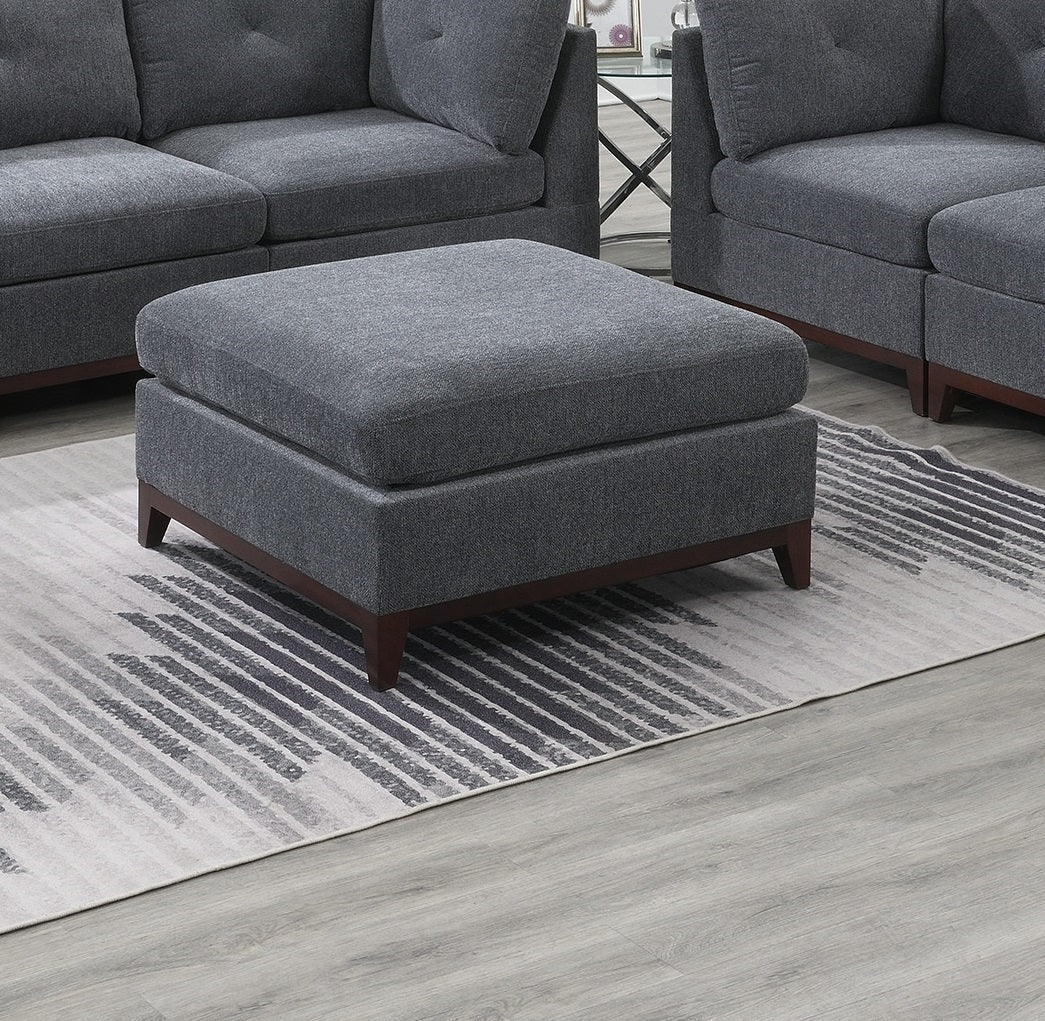 Modular Living Room Furniture Ottoman Ash Chenille Fabric 1pc Cushion Ottoman Couch - 1st Choice Furniture Direct