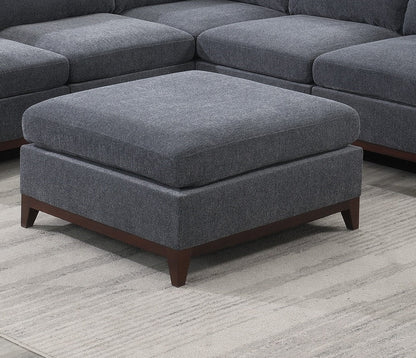 Modular Living Room Furniture Ottoman Ash Chenille Fabric 1pc Cushion Ottoman Couch - 1st Choice Furniture Direct