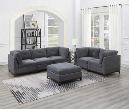 Modular Living Room Furniture Ottoman Ash Chenille Fabric 1pc Cushion Ottoman Couch - 1st Choice Furniture Direct