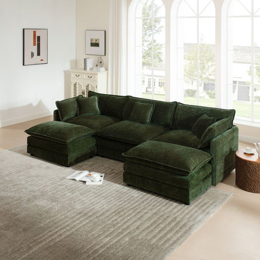 Modular Sectional Sofa 3 - Seater Chenille Couch | Customizable L - Shaped / U - Shaped Living Room Sofa - 1st Choice Furniture Direct