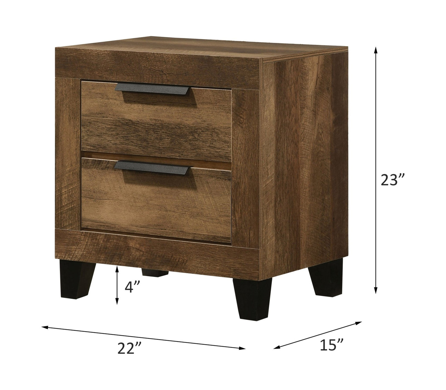 Morales Rustic Oak Finish Nightstand - 1st Choice Furniture Direct