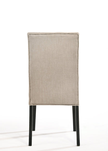 Morland Tan Linen & Vintage Black Finish Side Chair (Set of 2) - 1st Choice Furniture Direct