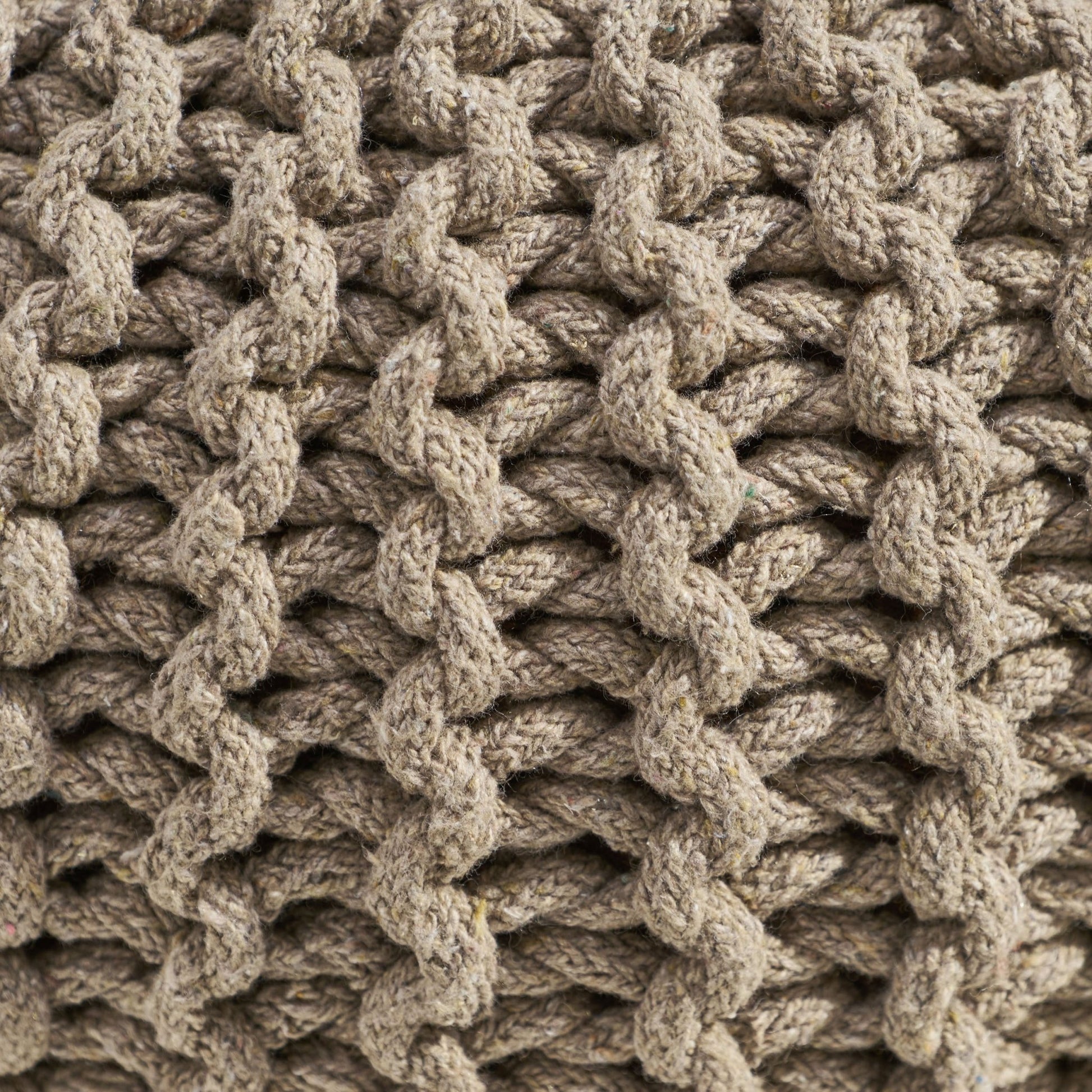Moro Knitted Cotton Round Pouf with Pumpkin Shape in Brown, 20 x 20 inches - 1st Choice Furniture Direct