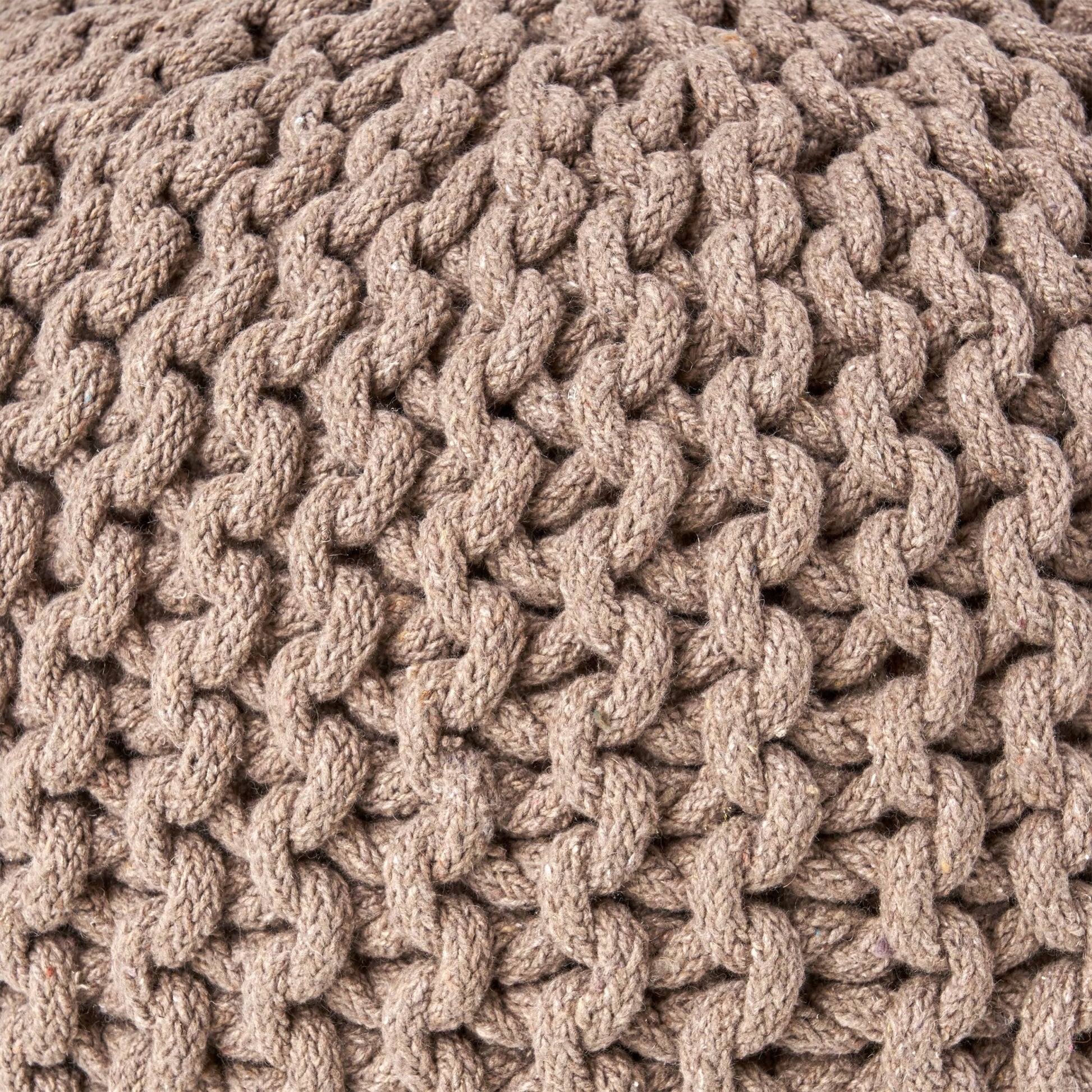 Moro Knitted Cotton Round Pouf with Pumpkin Shape in Brown, 20 x 20 inches - 1st Choice Furniture Direct