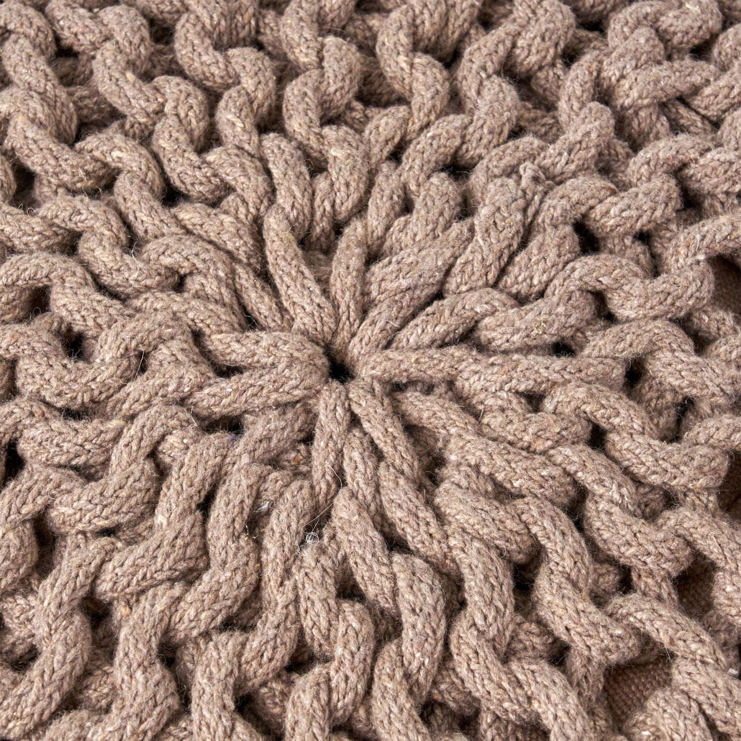 Moro Knitted Cotton Round Pouf with Pumpkin Shape in Brown, 20 x 20 inches - 1st Choice Furniture Direct