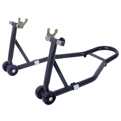 Motorcycle Stand 1000LB Sport Bike Front and Rear Wheel Lift Swingarm Paddock Stands Black U - 1st Choice Furniture Direct