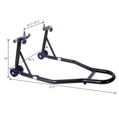 Motorcycle Stand 1000LB Sport Bike Front and Rear Wheel Lift Swingarm Paddock Stands Black U - 1st Choice Furniture Direct