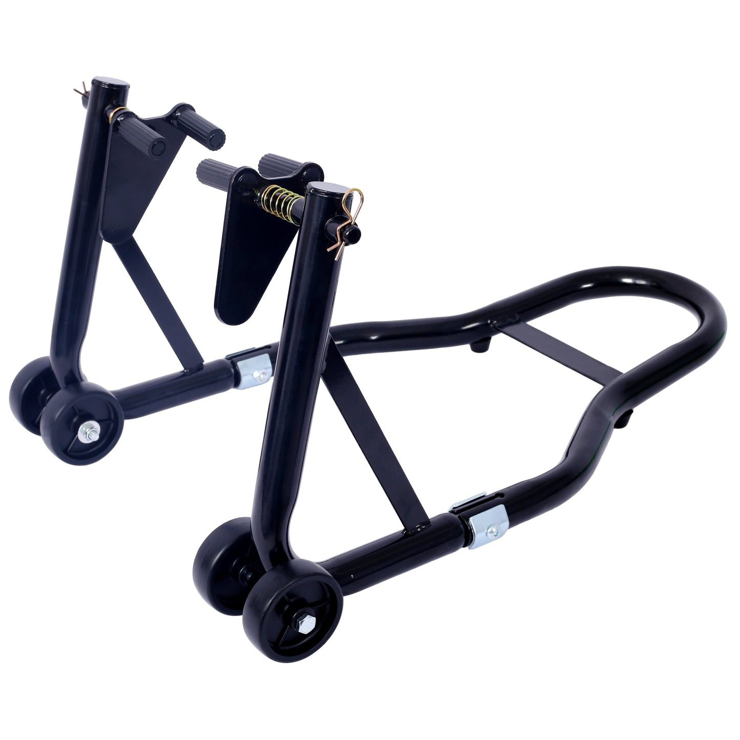 Motorcycle Stand 1000LB Sport Bike Front and Rear Wheel Lift Swingarm Paddock Stands Black U - 1st Choice Furniture Direct