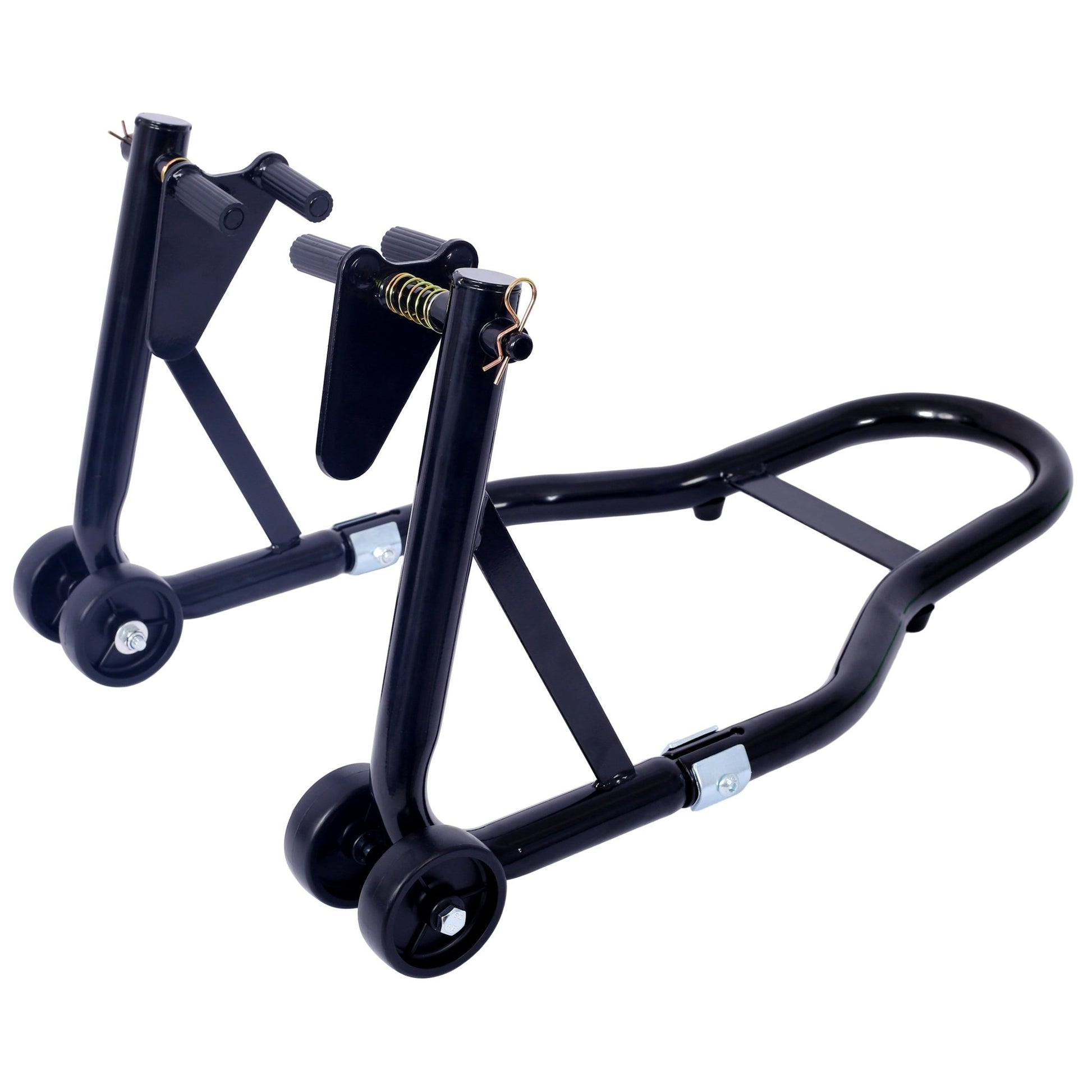 Motorcycle Stand 1000LB Sport Bike Front and Rear Wheel Lift Swingarm Paddock Stands Black U - 1st Choice Furniture Direct