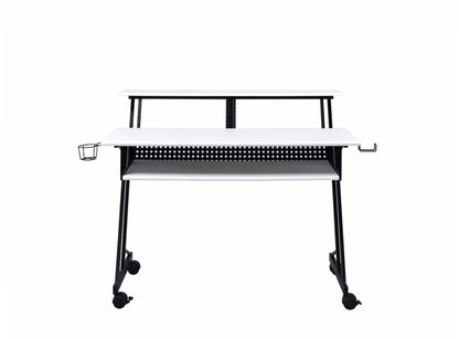 Music Studio Desk with Keyboard Tray & Wheels - 1st Choice Furniture Direct