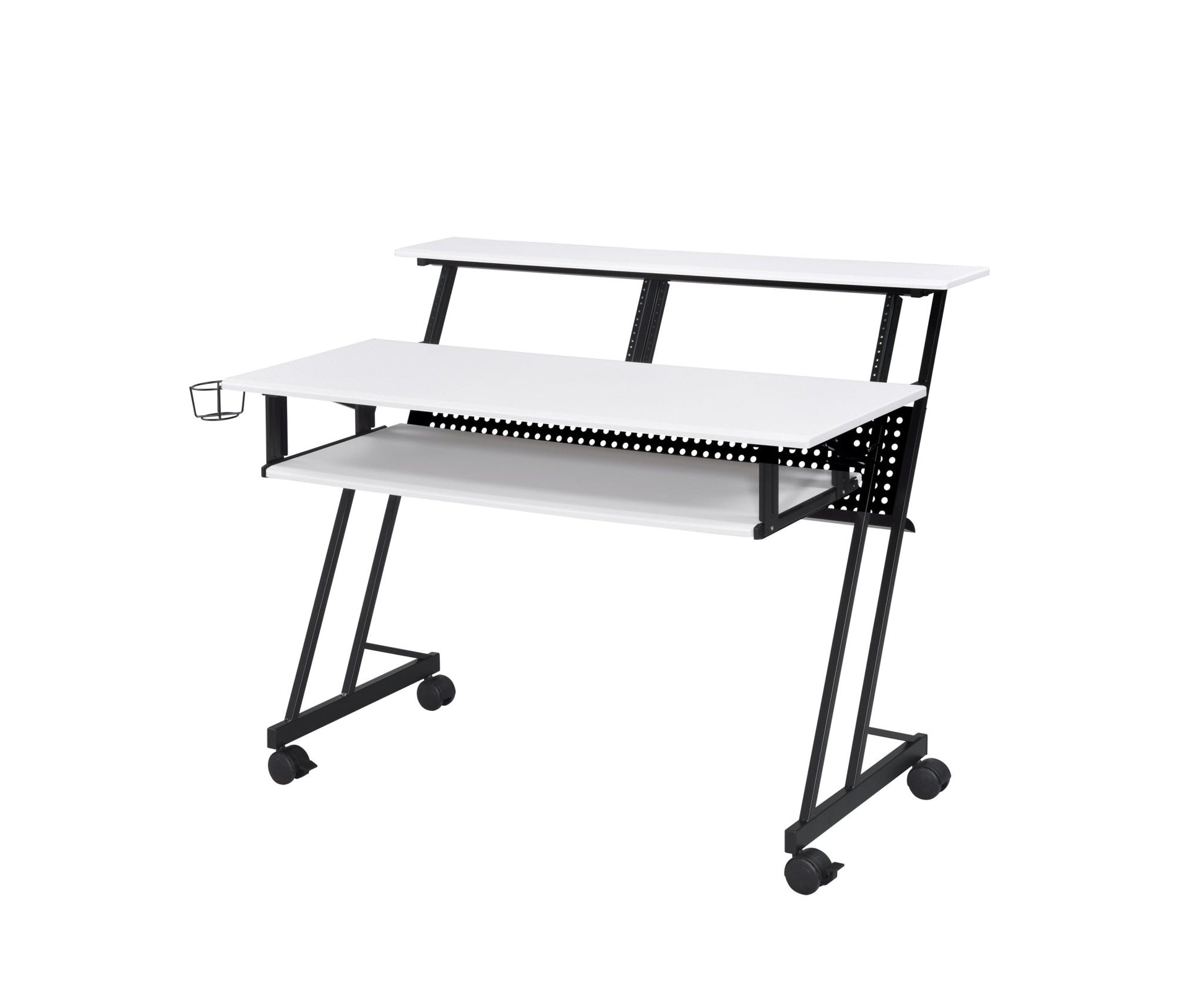 Music Studio Desk with Keyboard Tray & Wheels - 1st Choice Furniture Direct