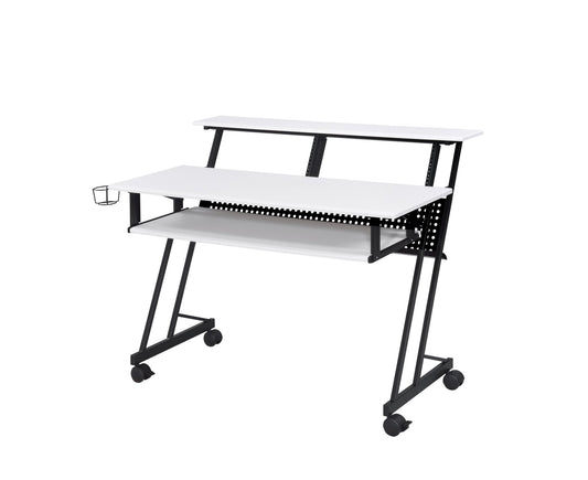 Music Studio Desk with Keyboard Tray & Wheels - 1st Choice Furniture Direct