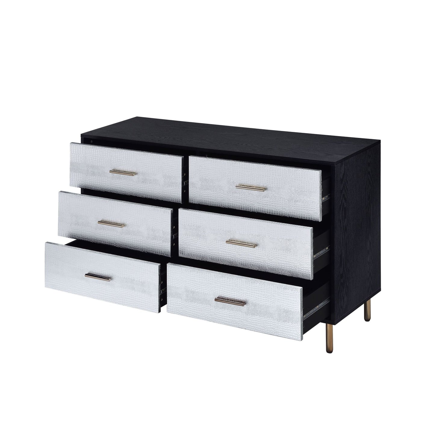 Myles Black, Silver & Gold Finish Dresser - 1st Choice Furniture Direct