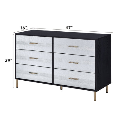 Myles Black, Silver & Gold Finish Dresser - 1st Choice Furniture Direct