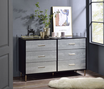 Myles Black, Silver & Gold Finish Dresser - 1st Choice Furniture Direct